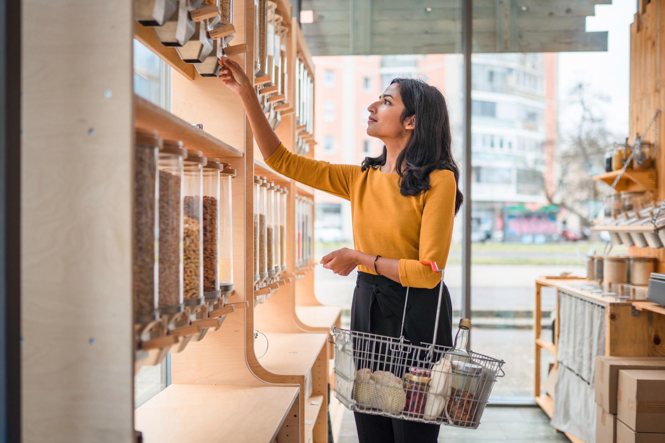 A female customer shopping in a store